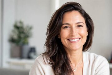 donna viso idratato